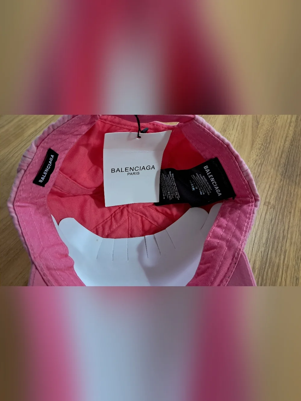 Balenciaga Pink Logo Baseball Cap - Picture 3 of 8